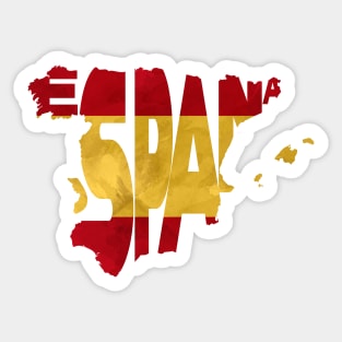 Spain Typo Map Sticker